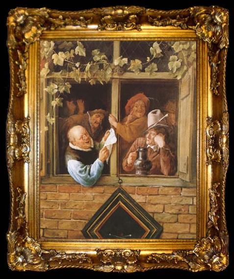 framed  Jan Steen Rhetoricians at a Window (mk08), ta009-2